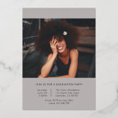 卒業モダンバラ金ゴールド写真卒業フォイル 箔招待状 (裏面)