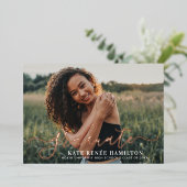 卒業モダンバラ金ゴールド台本卒業写真 箔招待状 (立ち正面)