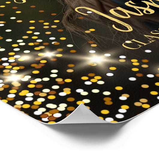 卒業モダンパーティーの写真の歓迎サイン ポスター (角)