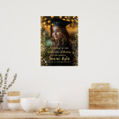 卒業モダンパーティーの写真の歓迎サイン ポスター (キッチン)