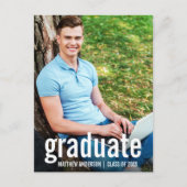 卒業モダンパーティーの卒業写真 インビテーションポストカード (正面)