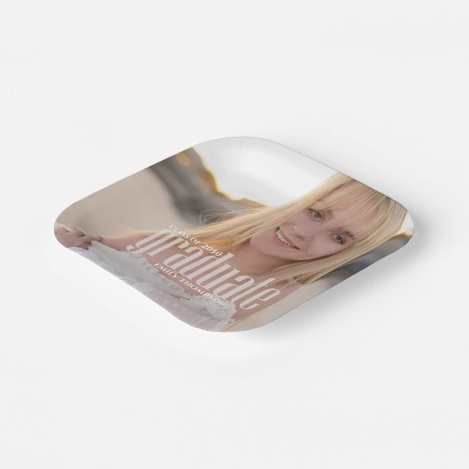 卒業モダンパーティーカスタム写真 ペーパープレート (傾斜あり)