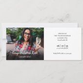 卒業モダンパーティー写真コラージュ 招待状 (裏面)