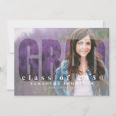 卒業モダンパーティー写真テンプレート 招待状 (正面)