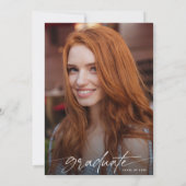 卒業モダンパーティー手描きドードル写真 招待状 (裏面)