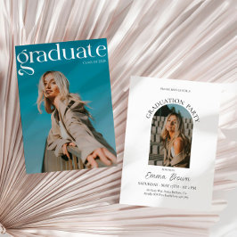 卒業モダンパーティー招待状フォトグラード 招待状