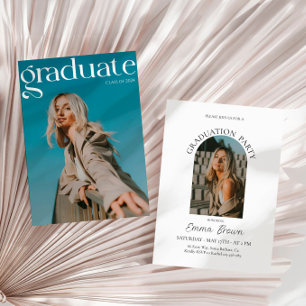 卒業モダンパーティー招待状フォトグラード 招待状