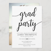 卒業モダンパーティー招待状 – グラードパーティー 招待状 (正面/裏面)