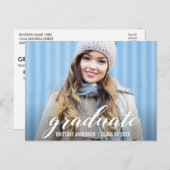 卒業モダンパーティー招待状 | フォト インビテーションポストカード (正面/裏面)