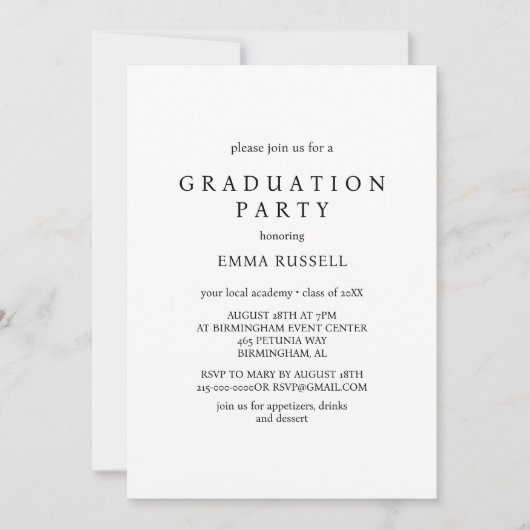 卒業モダンパーティー招待状 招待状 (正面)