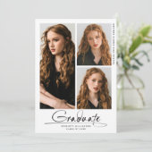 卒業モダンパーティー3フォトコラージスクリプト 招待状 (スタンド正面)