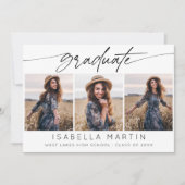 卒業モダンパーティー3フォトコラージスクリプト 招待状 (正面)