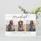 卒業モダンパーティー3フォトコラージスクリプト 招待状 (スタンド正面)