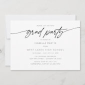 卒業モダンパーティー3フォトコラージスクリプト 招待状 (裏面)