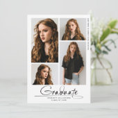 卒業モダンパーティー4フォトコラージスクリプト 招待状 (スタンド正面)