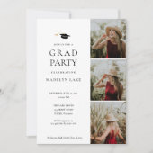 卒業モダンパーティー4写真招待状 招待状 (正面)