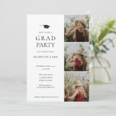 卒業モダンパーティー4写真招待状 招待状 (スタンド正面)