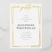 卒業モダンパーティー 箔招待状 (正面)