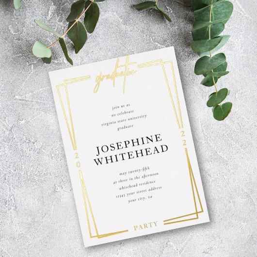 卒業モダンパーティー 箔招待状