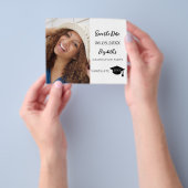 卒業モダンパーティ日付の保存 チラシ (手)