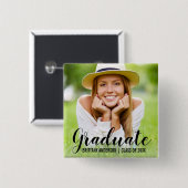 卒業モダンフォトスクリプトボタンBlk 缶バッジ (正面&裏面)