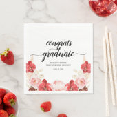 卒業モダンフローラスクリプト型パーティー紙 スタンダードランチョンナプキン (インサイチュ)