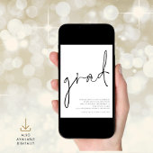 卒業モダンブラックスクリプト 招待状