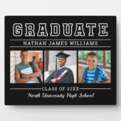 卒業モダンブラック3写真卒業 フォトプラーク (正面)