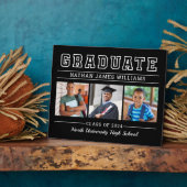 卒業モダンブラック3写真卒業 フォトプラーク (側面)