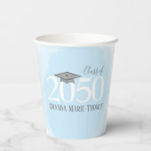 卒業モダンブルーウォーターカラークラス 紙コップ (裏面)