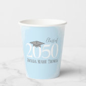 卒業モダンブルーウォーターカラークラス 紙コップ (正面)