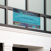 卒業モダンブルー金ゴールドパープルマーブルスワールB 横断幕 (ビルの外側)