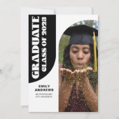 卒業モダンホワイトアーチ&フォトグラードパーティー 招待状 (正面)