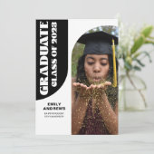 卒業モダンホワイトアーチ&フォトグラードパーティー 招待状 (スタンド正面)