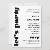 卒業モダンホワイトアーチ&フォトグラードパーティー 招待状 (裏面)