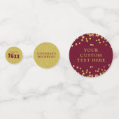 卒業モダンマルーン金ゴールド紙吹雪学年 コンフェッティ (裏面)