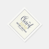 卒業モダンミニマリスト金ゴールド海軍 スタンダードカクテルナプキン (角)