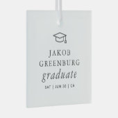 卒業モダンミニマルシンプル主義シック卒業 ガラスオーナメント (正面右)