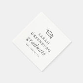 卒業モダンミニマルシンプル主義シック卒業 スタンダードカクテルナプキン (角)