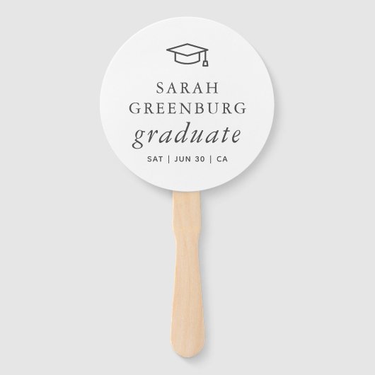 卒業モダンミニマルシンプル主義シック卒業 ハンドファン (裏面)