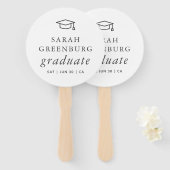 卒業モダンミニマルシンプル主義シック卒業 ハンドファン (正面&裏面)