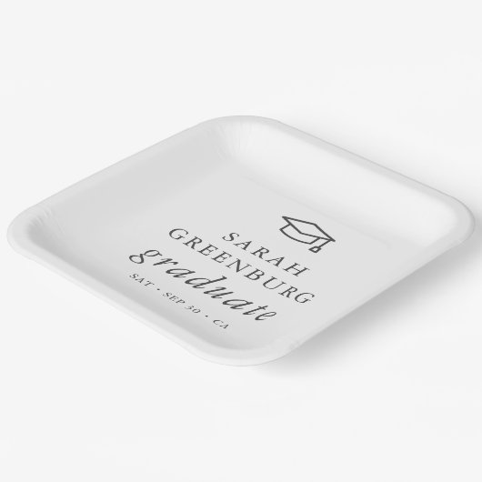 卒業モダンミニマルシンプル主義シック卒業 ペーパープレート (傾斜あり)