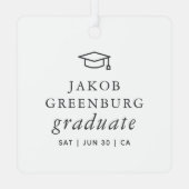 卒業モダンミニマルシンプル主義シック卒業 メタルオーナメント (裏面)