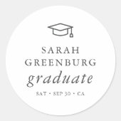 卒業モダンミニマルシンプル主義シック卒業 ラウンドシール (正面)