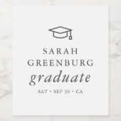 卒業モダンミニマルシンプル主義シック卒業 ワインラベル (シングルラベル)