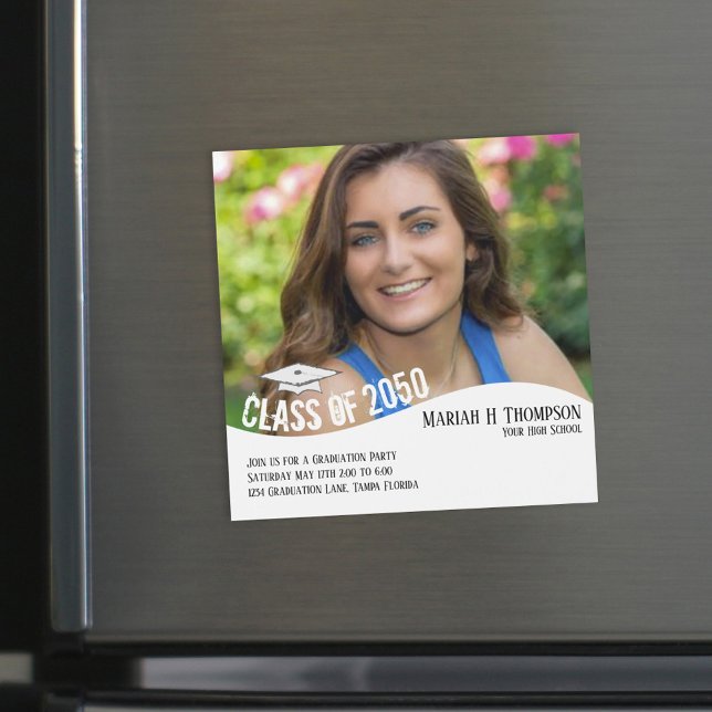 卒業モダンミニマルシンプル主義フォトマグネット (クリエイターアップロード済み)