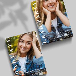 卒業モダンミニマルシンプル写真テンプレート 案内状