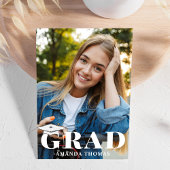 卒業モダンミニマル写真テンプレートはっきりした 案内状