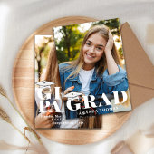 卒業モダンミニマル写真テンプレートはっきりした 案内状