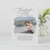 卒業モダンミニマル写真 招待状 (スタンド正面)